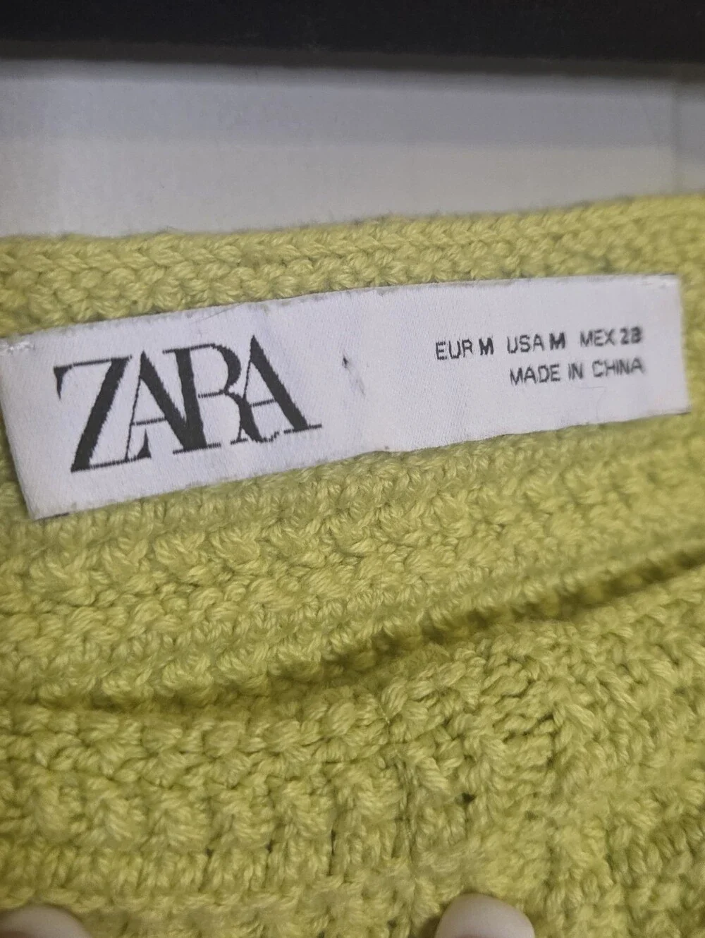 Zara - Lemon-lime Crochet Button-Front Crop Top